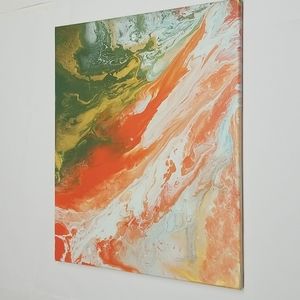 Original Art Paint Pouring 16 x 20 Canvas by MB